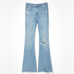 NWT American Eagle Super High Rise Flare Wide Leg Jeans Size 4 R